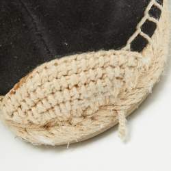 Christian Louboutin Black Suede Nanou Orlato Slip On Espadrille Size 41