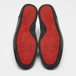 Pre Owned Christian Louboutin Black Leather Louis High Top Sneakers Size 45