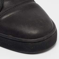 Pre Owned Christian Louboutin Black Leather Louis High Top Sneakers Size 45