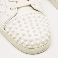 Christian Louboutin White Leather Louis Spikes High Top Sneakers Size 39