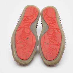 Christian Louboutin Multicolor Ombre Glitter Patent Leather Pik Boat Sneakers Size 42.5
