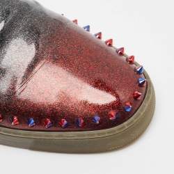 Christian Louboutin Multicolor Ombre Glitter Patent Leather Pik Boat Sneakers Size 42.5