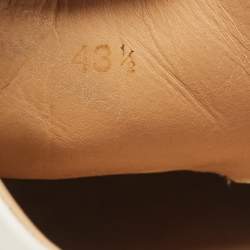 مملوكة مسبقًا Christian Louboutin White Leather Louis Junior Spikes Lace Up Sneakers Size 43.5