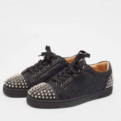 Christian Louboutin Black Leather and Nubuck Leather Seavaste Sneakers Size 41