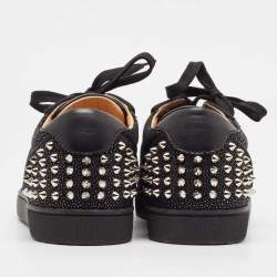 Christian Louboutin Black Leather and Nubuck Leather Seavaste Sneakers Size 41