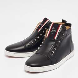 Pre Owned Christian Louboutin Black Leather Fique A Vontade Sneakers Size 43