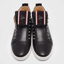 Pre Owned Christian Louboutin Black Leather Fique A Vontade Sneakers Size 43