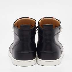 Pre Owned Christian Louboutin Black Leather Fique A Vontade Sneakers Size 43