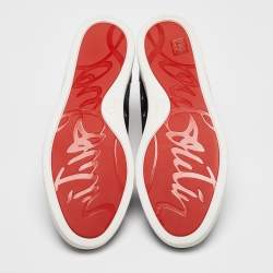 Pre Owned Christian Louboutin Black Leather Fique A Vontade Sneakers Size 43