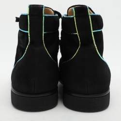 Christian Louboutin Black Suede Rantulow Orlato High Top Sneakers Size 46
