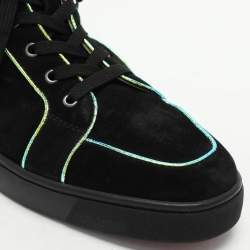 Christian Louboutin Black Suede Rantulow Orlato High Top Sneakers Size 46