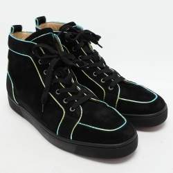 Christian Louboutin Black Suede Rantulow Orlato High Top Sneakers Size 46