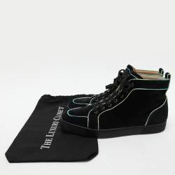 Christian Louboutin Black Suede Rantulow Orlato High Top Sneakers Size 46