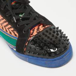 Christian Louboutin Multicolor Leather Patent Leather Louis Spikes High Top Sneakers Size 45