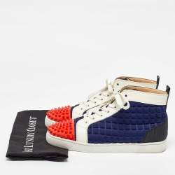 Christian Louboutin Multicolor Patent Leather, Neoprene Louis Flat High Top Sneakers Size 43