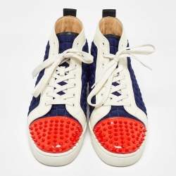 Christian Louboutin Multicolor Patent Leather, Neoprene Louis Flat High Top Sneakers Size 43