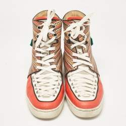 Christian Louboutin Multicolor Leather High Top Sneakers Size 44.5