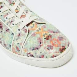 Christian Louboutin Multicolor Snakeskin Leather Louis High Top Sneakers Size 43
