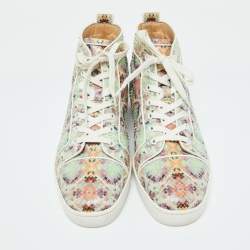 Christian Louboutin Multicolor Snakeskin Leather Louis High Top Sneakers Size 43