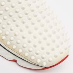 Christian Louboutin White Neoprene Spike Sock Sneakers Size 43