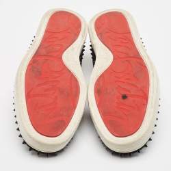 Pre Owned Christian Louboutin Black Suede Pik Boat Slip On Sneakers Size 44