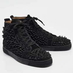 Christian Louboutin Black Suede Louis Pik Pik Sneakers Size 45.5