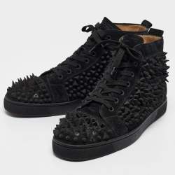 Christian Louboutin Black Suede Louis Pik Pik Sneakers Size 45.5