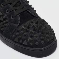 Christian Louboutin Black Suede Louis Pik Pik Sneakers Size 45.5