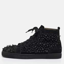 Christian Louboutin Black Suede Louis Pik Pik Sneakers Size 45.5