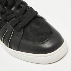 Christian Louboutin Black/White Fabric and Leather Vida Viva Low Top Sneakers Size 39