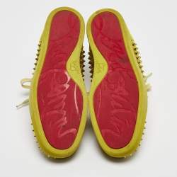 Christian Louboutin Yellow Suede Louis Spikes High Top Sneakers Size 43