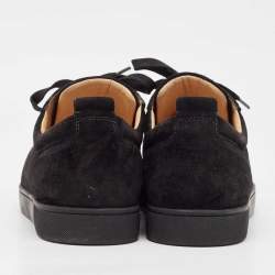 Christian Louboutin Black Suede Louis Junior Spikes Sneakers Size 44