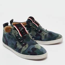 Christian Louboutin Multicolor Camouflage Suede F.A.V Fique A Vontade Sneakers Size 42