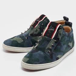 Christian Louboutin Multicolor Camouflage Suede F.A.V Fique A Vontade Sneakers Size 42