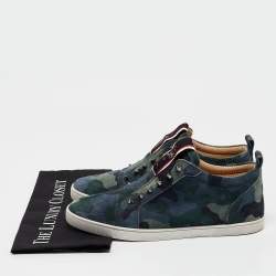 Christian Louboutin Multicolor Camouflage Suede F.A.V Fique A Vontade Sneakers Size 42