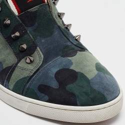 Christian Louboutin Multicolor Camouflage Suede F.A.V Fique A Vontade Sneakers Size 42