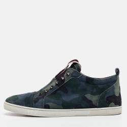 Christian Louboutin Multicolor Camouflage Suede F.A.V Fique A Vontade Sneakers Size 42