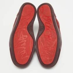 Pre Owned Christian Louboutin Burgundy Suede Louis High Top Sneakers Size 40