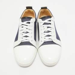 Christian Louboutin Tricolor Denim and Patent Leather Gondolier Sneakers Size 43