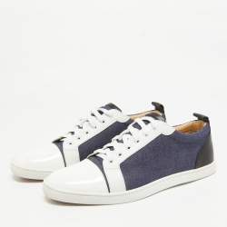 Christian Louboutin Tricolor Denim and Patent Leather Gondolier Sneakers Size 43