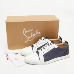 Christian Louboutin Tricolor Denim and Patent Leather Gondolier Sneakers Size 43