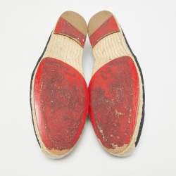 Christian Louboutin Navy Blue Canvas Nanou Orlato Espadrille Flats Size 43