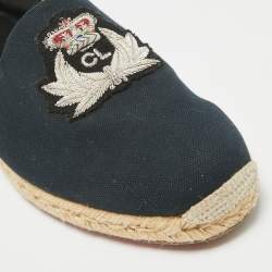 Christian Louboutin Navy Blue Canvas Nanou Orlato Espadrille Flats Size 43