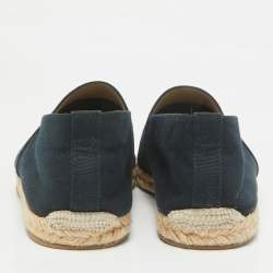 Christian Louboutin Navy Blue Canvas Nanou Orlato Espadrille Flats Size 43