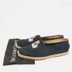Christian Louboutin Navy Blue Canvas Nanou Orlato Espadrille Flats Size 43