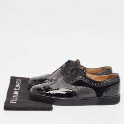 Christian Louboutin Black Suede and Leather Brogues Sneakers Size 43