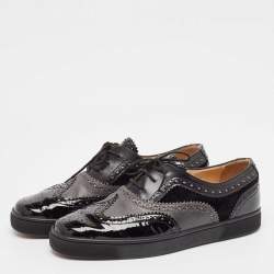 Christian Louboutin Black Suede and Leather Brogues Sneakers Size 43