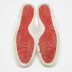 Pre Owned Christian Louboutin White Leather Louis High Top Sneakers Size 44