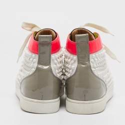 Christian Louboutin Multicolor Leather Louis Spikes High Top Sneakers Size 43.5