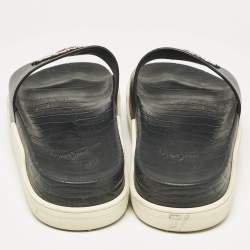 Christian Louboutin Black Leather Beau Pool Slide Sandals Size 41.5